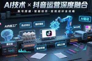 AI技术与抖音运营的深度融合应用：涵盖账号搭建、内容创作、收益变现等
