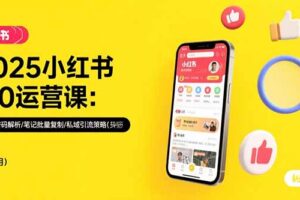 2025小红书3.0运营课：流量密码解析/笔记批量复制/私域引流策略(更新7月