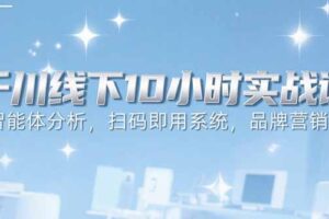 6月千川线下10小时实战课：智能体分析，扫码即用系统，品牌营销策略