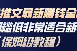 小说推文最新賺钱全流程，门槛低非常适合新手(保姆级教程)