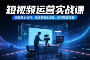 短视频运营实战课，选题策划技巧，拍摄剪辑全流程，起号思维导图