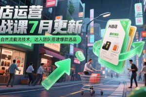 抖店运营实战课7月更新，商品卡自然流截流技术，达人团队搭建爆款选品