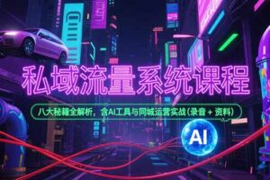 私域流量系统课程，八大秘籍全解析，含AI工具与同城运营实战(录音+资料