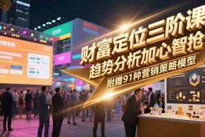 财富定位三阶课，趋势分析加心智抢占，附赠91种营销策略模型