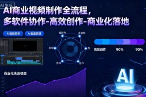 AI商业视频制作全流程2期，多软件协作-高效创作-商业化落地(更新)