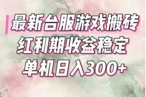 最新台服游戏搬砖，红利期收益高稳定，操作简单，小白闭眼入。