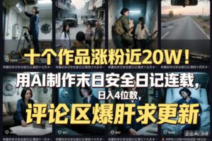 十个作品涨粉近20W！用AI制作末日安全日记连载，日入4位数，评论区爆肝求更新(附详细步骤)
