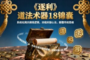 《逐利》道法术器18锦囊，系统化揭示搞钱逻辑，浓缩关键心法，颠覆传统思维(更新)