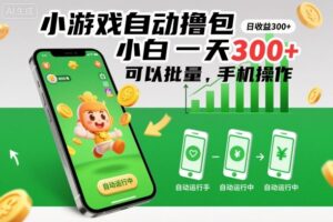 小游戏自动撸包，小白一天300+，可以批量，手机操作【揭秘】