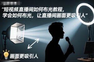 短视频直播间如何布光教程，学会如何布光，让直播间画面更吸引人