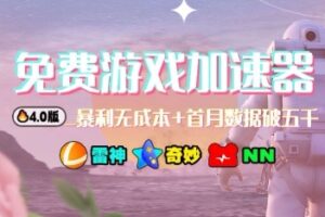 游戏加速器项目4.0_最新打法思路(爱玩游戏也能边玩边被动收益)