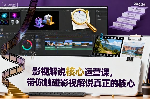 影视解说核心运营课,带你触碰影视解说真正的核心