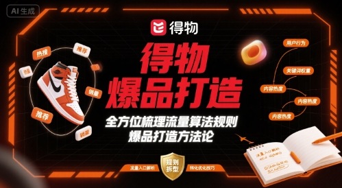 得物爆品打造，全方位梳理得物流量算法规则爆品打造规则