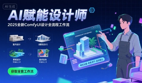 AI赋能设计师,2025全新comfyui设计全流程工作流,室内-建筑-景观-美术,零基础直接上手