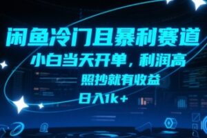 闲鱼冷门且暴利赛道，小白当天开单，利润高，照抄就有收益，日入1k+【揭秘】