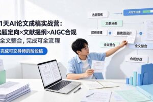 21天AI论文成稿实战营：选题定向×文献提纲×AIGC合规×全文整合，完成可交导师的阶段稿