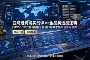 亚马逊跨境实战课:全品类选品逻辑|SP/SB/SD广告精细化|新品打爆旺季爆单全套运营教程