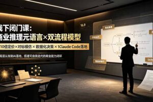 线下闭门课：商业推理元语言×双流程模型×10倍定价×对标模仿×数据化决策×Claude Code落地，击穿认知盲区