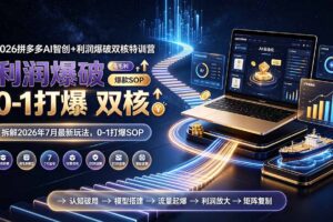 2026拼多多AI智创+利润爆破双核特训营-更新:拆解2026年7月最新玩法,0-1打爆SOP