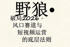 野狼团队·多平台实操运营课(更新4月)