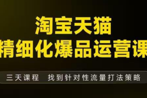 猫课子幽·淘宝天猫精细化爆品运营【音频+字幕+文档】(9月12-14杭州线下课)
