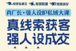 肖厂长·强人设IP私域大课11月深圳站大课(音频+字幕)