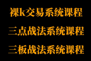 半山猎人三套系统课程(裸K体系、三点体系、三板体系)
