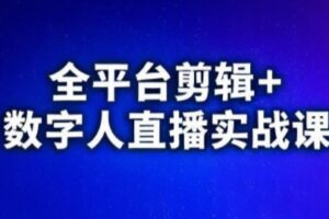 视频号、快手、抖音全平台剪辑+数字人直播实战课(更新9月)