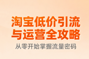 淘宝低价引流与运营全攻略(更新9月)