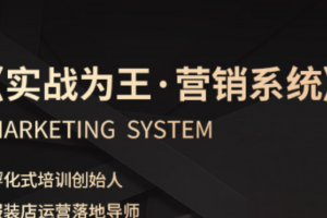 老杨·服装老板必修课《实战为王-营销系统》实现业绩被动式增长