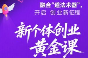 新个体创业黄金课：道法术器四维抢占2025红利