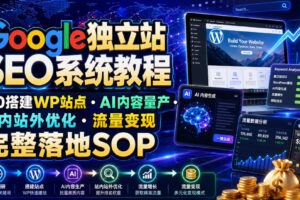 Google独立站SEO系统教程，从0搭建WP站点・AI内容量产・站内站外优化・流量变现完整落地SOP(2026年7月)