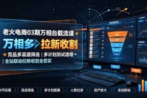 老火电商03期万相台截流课：竞品多渠道筛选｜多计划测试递增｜全站联动拉新收割全套实操教学