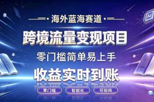 海外蓝海赛道 跨境流量变现项目 收益实时到账 零门槛简单易上手