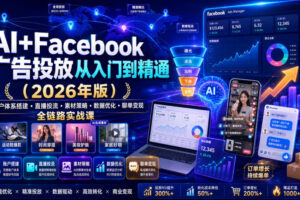 AI+Facebook广告投放从入门到精通(2026年版)｜账户体系搭建・直播投流・素材策略・数据优化・聊单变现全链路实战课