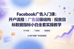 Facebook广告入门课：开户流程｜广告层级结构｜投放目标数据指标小白全套实操教学