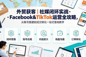 外贸获客｜社媒闭环实战·Facebook&TikTok运营全攻略，从账号搭建到成交转化一站式落地教学