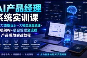 AI产品经理系统实训课｜墨刀原型设计+大模型底层原理+立项架构+项目管理全流程，AI产品落地实战教程