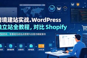 跨境建站实战：WordPress 独立站全教程，对比 Shopify 建站优劣，零基础完成站点搭建与全套功能配置