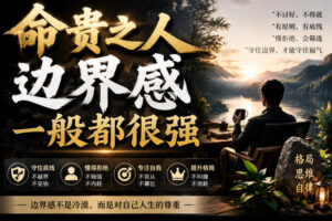 付费文章：命贵之人，边界感一般都很强