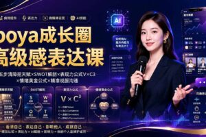 boya成长圈｜内心成长高级表达AI自媒体三合一，消解内耗挖掘天赋，镜头沟通AI指令短视频全流程教学
