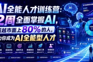 AI全能人才训练营:2周全面掌握AI,超越市面上80%的人,助力你成为AI全能型人才