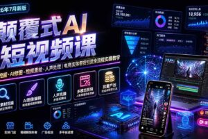 颠覆式AI短视频课｜素材挖掘，AI修图，视频重绘，人声处理｜电商实体带货引流全流程实操教学