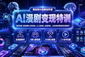 AI漫剧变现特训★爆款拆解｜底层逻辑，变现渠道，AI工具矩阵，批量剪辑，小说改编完整漫剧实操教学
