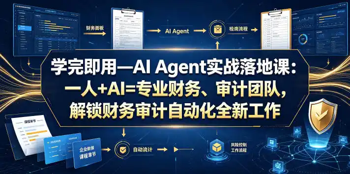 学完即用—AI Agent实战落地课：一人+AI=专业财务、审计团队，解锁财务审计自动化全新工作模式（更新0804）