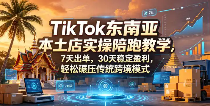 TikTok东南亚本土店实操陪跑教学，7天出单，30天稳定盈利，轻松碾压传统跨境模式(更新0819)