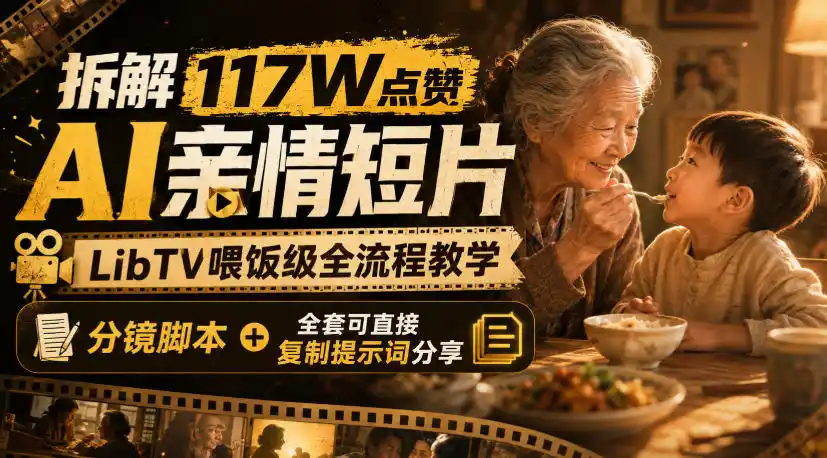 拆解117W点赞AI亲情短片，LibTV喂饭级全流程教学，分镜脚本+全套可直接复制提示词分享