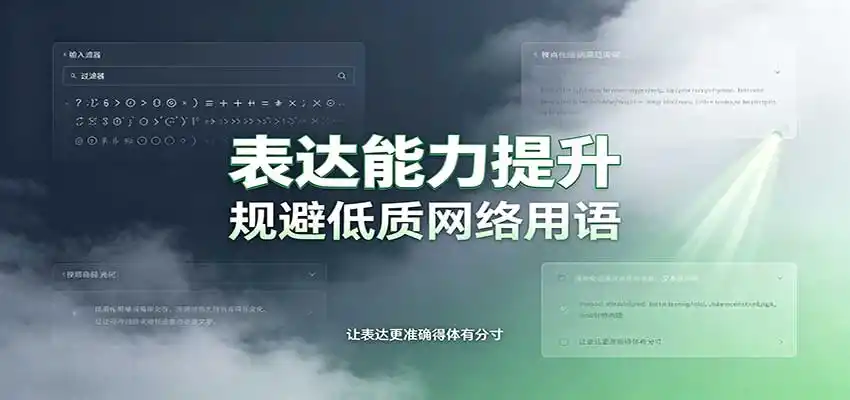 表达能力提升：语言塑造思想逻辑，规避低质网络用语，强化心智感知