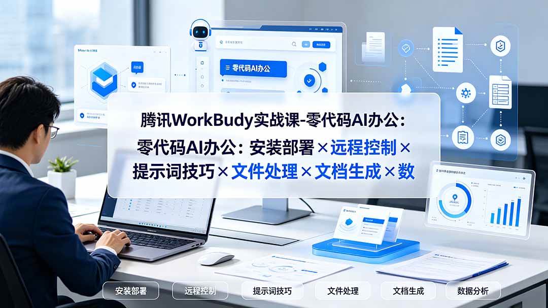 （19325期）腾讯WorkBuddy实战课-零代码AI办公：安装部署×远程控制×提示词技巧×文件处理×文档生成×数据分析